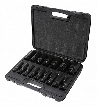 Набор головок ударных 1/2" глубоких 16пр.  (10,12-36мм)в кейсе Forsage F-4167-5MPB(пл.кейс)