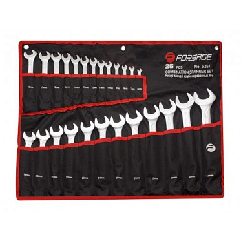 Набор ключей комбинированных 26пр. (6-30, 32мм) на полотне Forsage F-5261P