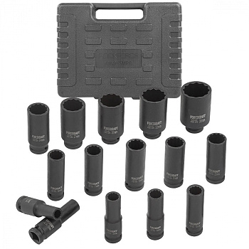 Набор головок ударных 1/2" глубоких, 16 пр.,10-32 мм Forsage F-4169-5MPB