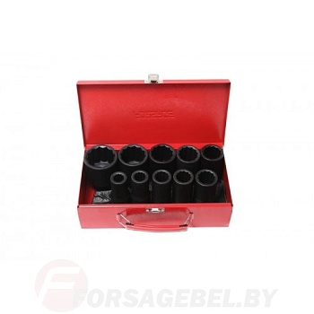 Набор головок ударных  3/4" глубокие, набор 10пр., (12гр.) Forsage F-6108MPB