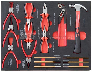 Набор шарнирно-губцевого и ударного инструмента16пр. в ложементе FORCEKRAFT FK-K5162