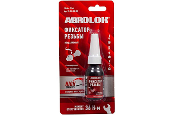 Фиксатор резьбовых соединений красный 10мл. ABRO TL-010-RD