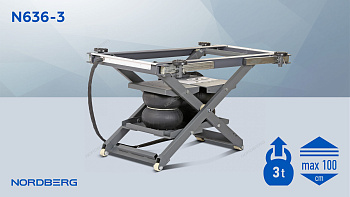 Подъемник ножничный подкатной пневмоподъемник мобильный мини, 3 т NORDBERG N636-3