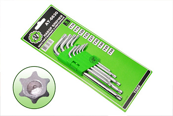 Набор ключей TORX Г-образных длинных 9пр.(T10-T50) AT53630