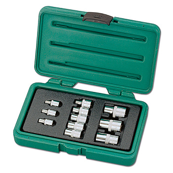 Набор головок 1/4", 3/8", 1/2" E-профиль 11 пр. (E4-E20) HONITON 432011EB