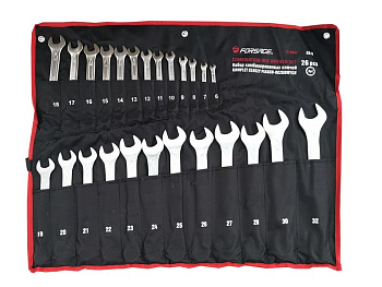 Набор ключей комбинированных 6гр., 18 предметов (8-32мм), на полотне Forsage F-5186H