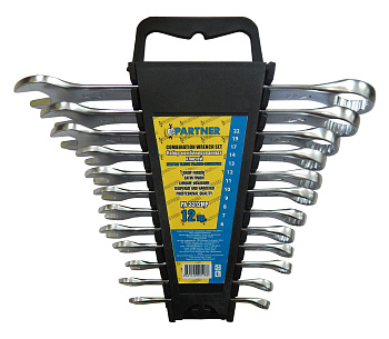 Набор ключей комбинированных 12пр. (6-14, 17, 19, 22мм), в пластиковом держателе Partner PA-3312MP
