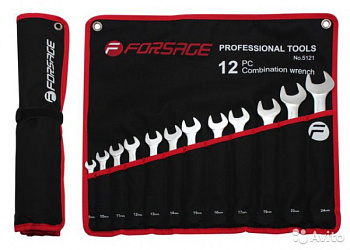 Набор ключей комбинированных 12пр. (8-24мм) на полотне Forsage F-5121P