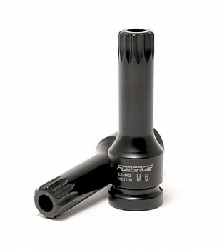 Головка-бита SPLINE ударная M16с отверстием,1/2" Forsage F-24807816T