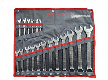 Набор ключей комбинированных 18пр. (8-19,21,22,24,27,30,32мм) на полотне FORCEKRAFT FK-5181