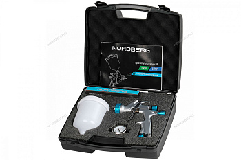 Краскопульт LVMP с верхним бачком, сопло 1,3 мм,  кейс NORDBERG NP7513