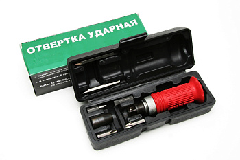 Отвертка ударно-поворотная (протектор, 6 насадок, футляр) AT52610