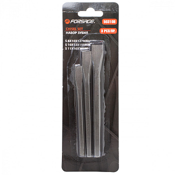 Набор зубил, 3 пр. (10х127 мм, 13х150 мм, 16х160 мм), Forsage F-50310B