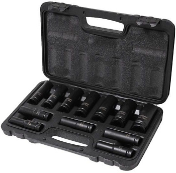 Набор головок ударных 1/2" глубоких 12пр.  (10,12-19,21,22,24мм)в кейсе Forsage F-4127-5MPB(пл.кейс)