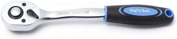 Трещотка 1/4" (72зуб) с прорезиненной рукояткой KingTul kraft KT-601006K