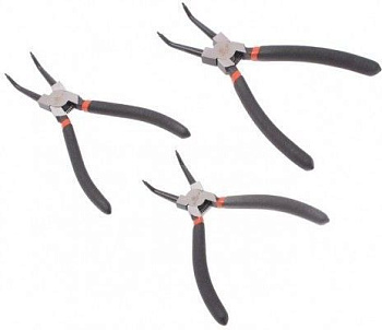 Съемник стопорных колец изогнутый 45° 7"-175мм, в блистере KINGTUL KT-01004-07