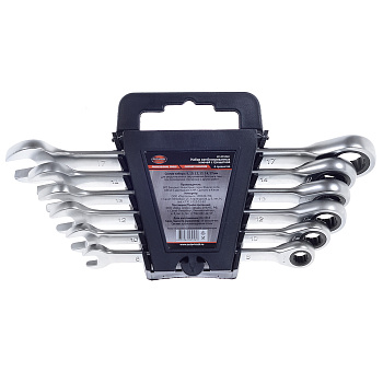 Набор ключей комбинированных трещоточных 6пр. 8-17мм AV Steel  AV-035060