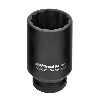 Головка ударная глубокая 34мм (12гр.) 1/2" AV Steel AV-721134