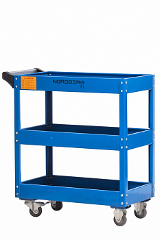 Тележка инструментальная открытая 3 полки, синяя NORDBERG T1(B)