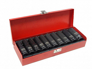 Набор головок ударных 1/2" глубоких 10пр.  (10,12-19,21,22,24мм)в кейсе FORCEKRAFT FK-4107-5MPB