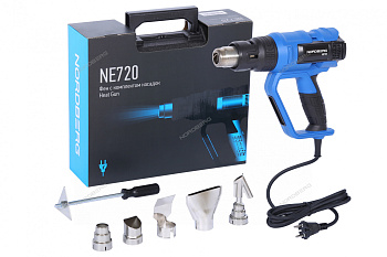 Фен с комплектом насадок, 50-650°С, 2000Вт с ЖК-экраном в кейсе NORDBERG NE720