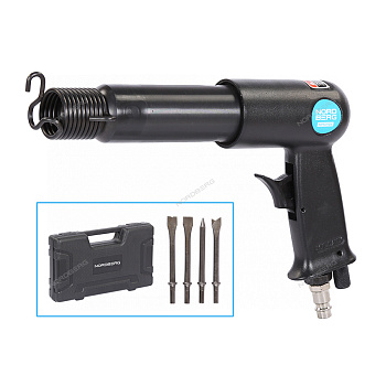 Пневмозубило 2500 уд/мин 250мм с комплектом насадок . в кейсеNORDBERG NP5094K