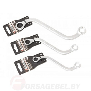 Ключ накидной S-образный 12х13мм, на пластиковом держателе Forsage F-7611213A