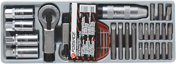 Набор для откручивания поврежденных болтов,гаек и шпилек 33пр. в лотке Forsage F-T5331