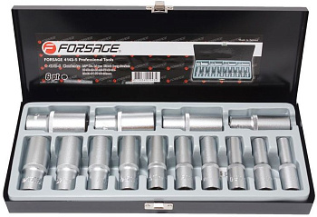 Набор головок глубоких 6-гр. 1/2" 14пр.(11-17,19,21-24,27,30) в метал.кейсе Forsage F-4143-5