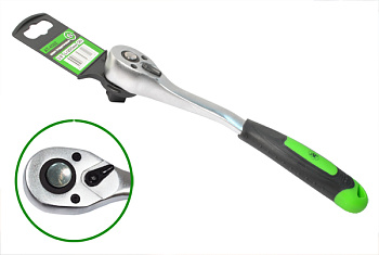 Трещотка 1/2" (72зуб) L-250мм с резиновой ручкой AT54505