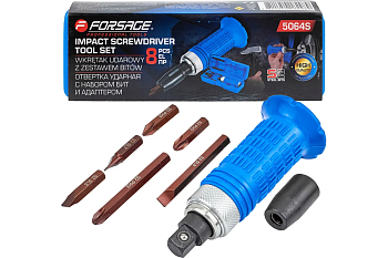 Отвертка ударно-поворотная 6 бит в кейсе Forsage F-5064S