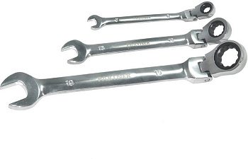 Ключ комбинированный трещоточный с шарниром 19мм Partner PA-3019F