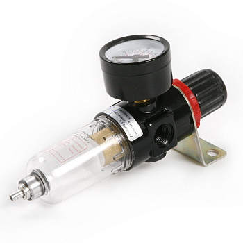 Фильтр воздушный влагоотделитель с регулятором давления и манометром 1/4" AUTOMASTER AMP-AFR2000-1/4