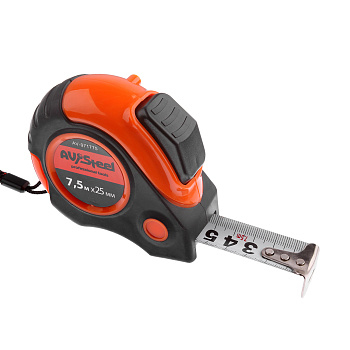 Рулетка в обрезиненном корпусе  7,5м x 25мм AV Steel AV-971775