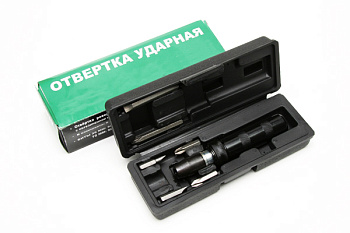Отвертка ударно-поворотная (оксидированная, 6 насадок, футляр) AT52616