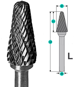 Шарошка борфреза по металлу SEB L10/25/67М06  