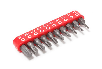 Набор бит TORX 10 предметов 1/4" (T 7,8,9,10,15,20,25,27,30,40-25мм),в блистере Forsage F-21022