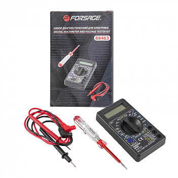 Набор диагностический для электрика, цифровой мультиметр, индикаторная отвертка Forsage F-88463