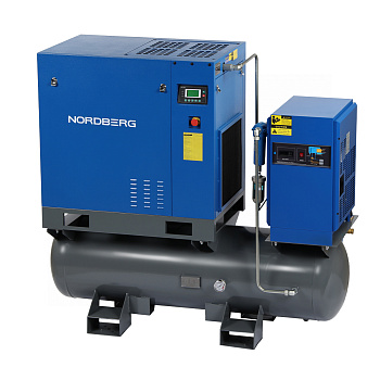 Компрессор винтовой, 15кВт, 10Бар, 1910л/мин, 350л осушитель NORDBERG NCC20RD