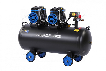 Компрессор поршневой безмасляный, объем 125 л, 500л/мин, 220В NORDBERG NCEO120/500