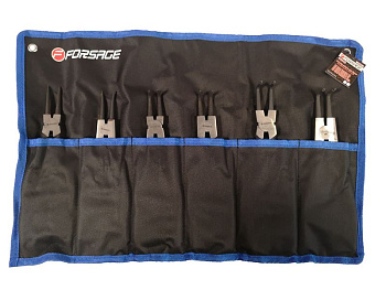 Набор съемников стопорных колец, 5пр(L-200ммх4шт+съемник стопорных коле), на полотне Forsage F-5040A