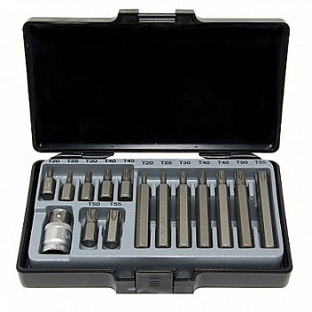 Набор бит TORX с отверстием 15пр. 1/2" Forsage F-4156TH