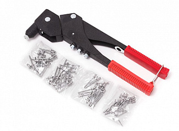 Заклепочник ручной с вращающейся головой 360° и комплектом заклепок Partner PA-01J0010(P)