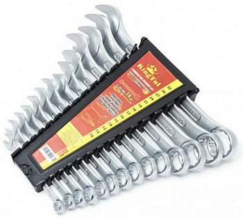 Набор ключей комбинированных 14пр. (10,12-19,21,24,27,30,32мм) в пласт. держателе KINGTUL KT-3014MP