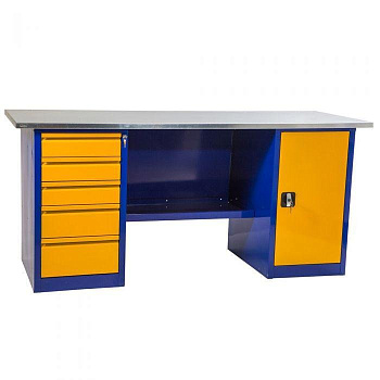 Верстак металлический двухтумбовый ВП-4Т (860х1900х685 мм) ПАКС