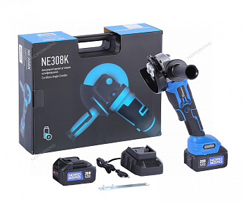 УШМ аккумуляторная, диам. диска 125 мм, 20В, 2 акк. и зар. уст-вом NORDBERG NE308K