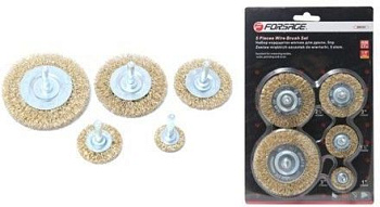 Набор кордщеток дисковых латунных для дрели, 5пр.(25, 38, 50, 63, 75мм), в блистере Forsage F-BWS501