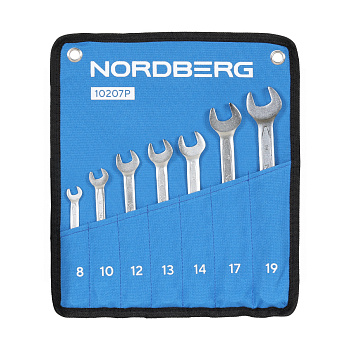 Набор ключей комбинированных  7пр. (8, 10, 12-14, 17, 19мм)на полотне NORDBERG 10207P