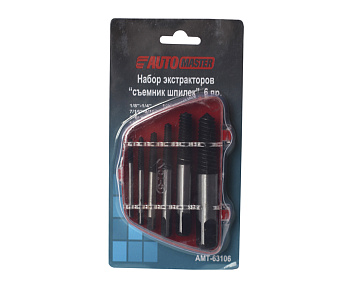 Набор экстракторов резьбы в пластиковом футляре 6пр. AUTOMASTER AMT-63106