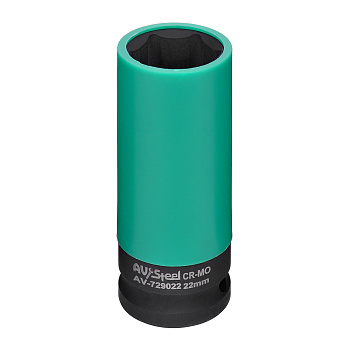 Головка ударная тонкостенная для колесных болтов и гаек 22мм 6гр. AV Steel AV-729022